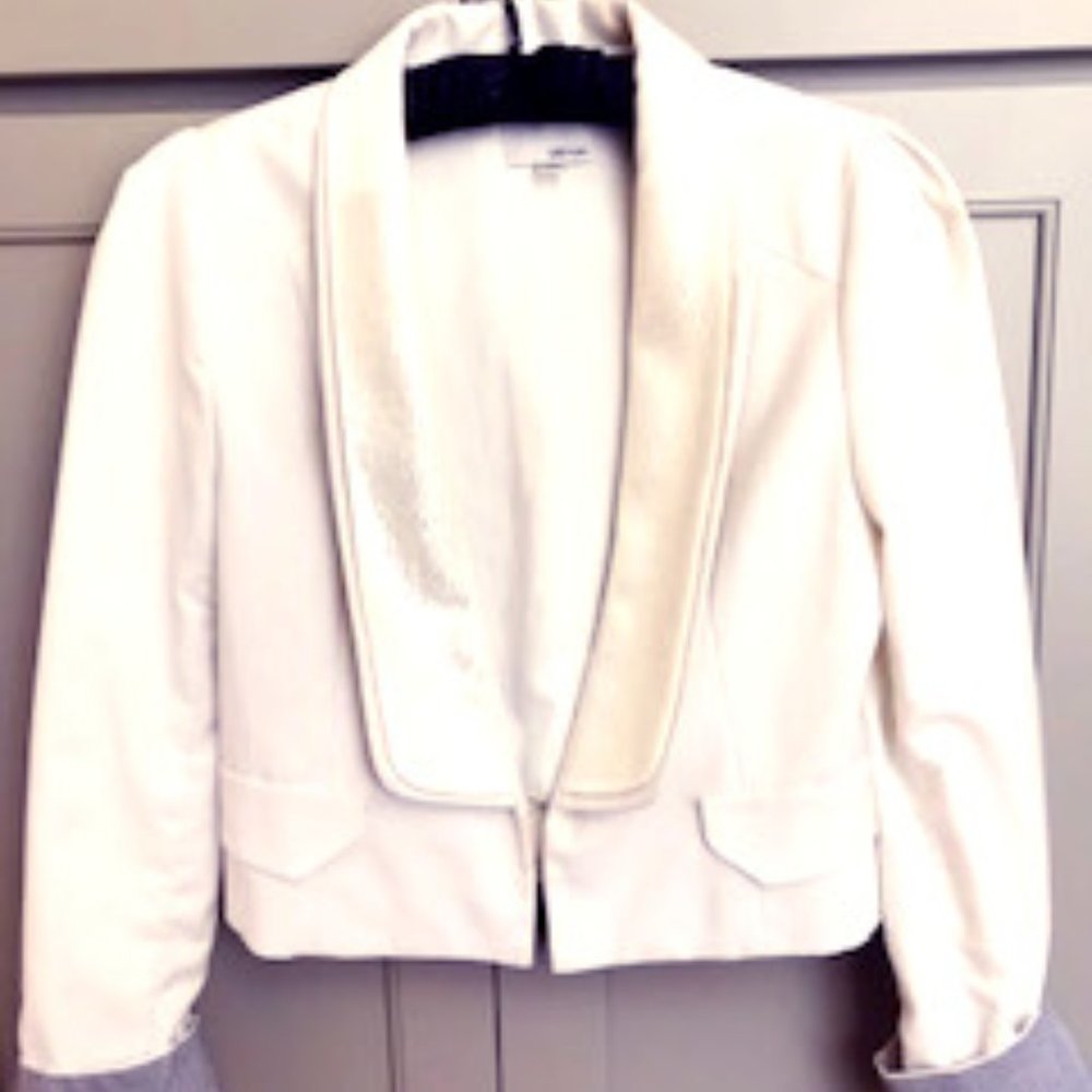 Greylin White Tuxedo Jacket With Sequins